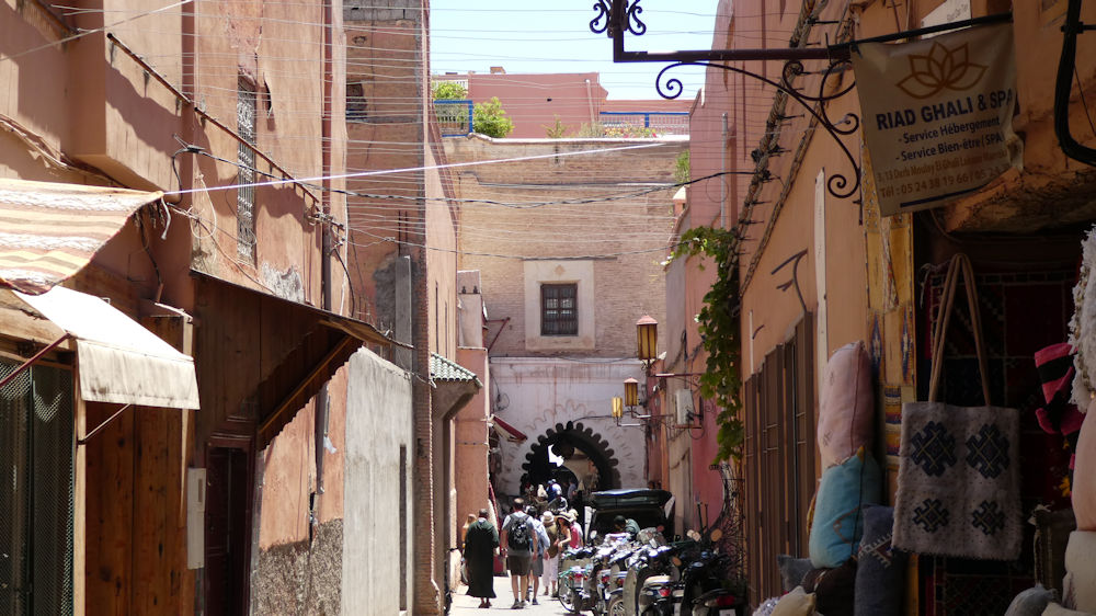 Entering the souk in Marrakech.